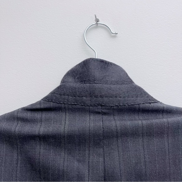 Burberry Vintage Wool Grey Pinstripe Double Breasted Suit Coat Jacket 44R - Picture 10 of 13